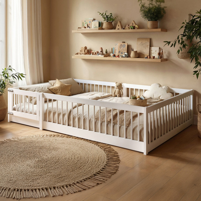 Flair Imogen White Small Double Montessori Toddler Floor Bed - image 1