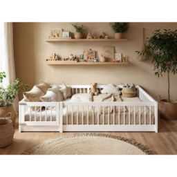 Flair Imogen White Small Double Montessori Toddler Floor Bed - thumbnail 4
