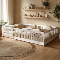 Flair Imogen White Small Double Montessori Toddler Floor Bed