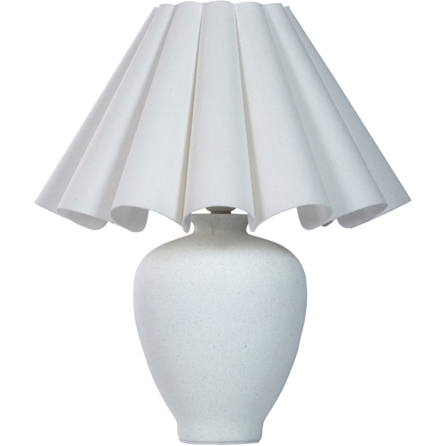 Lighting Collection Ceramic Lamp with Scallop Edge Shade - image 1