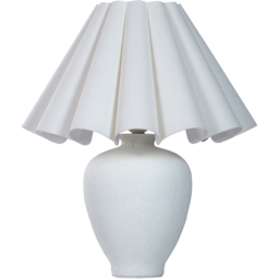Lighting Collection Ceramic Lamp with Scallop Edge Shade