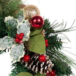 Traditional Christmas Bauble Poinsettia Wreath - thumbnail 3