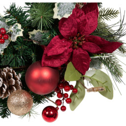 Traditional Christmas Bauble Poinsettia Wreath - thumbnail 4