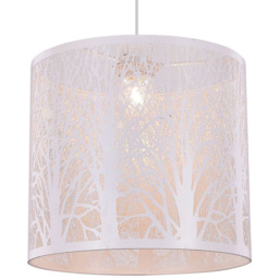 Happy Homewares Matt White Metal Forest Design Ceiling Pendant Shade