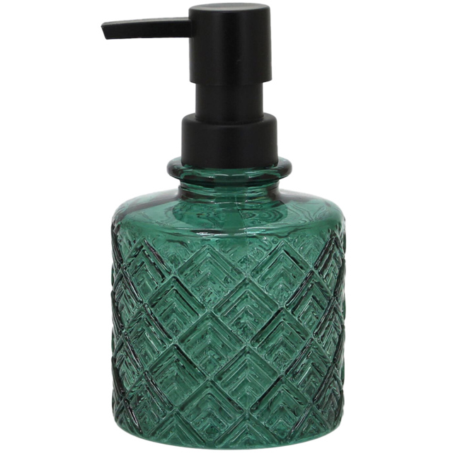 Bathstore Geo Glass Soap Dispenser Green