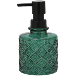 Bathstore Geo Glass Soap Dispenser Green