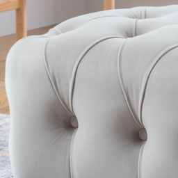 Chalk Velvet Footstool - thumbnail 2