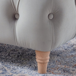 Chalk Velvet Footstool - thumbnail 3