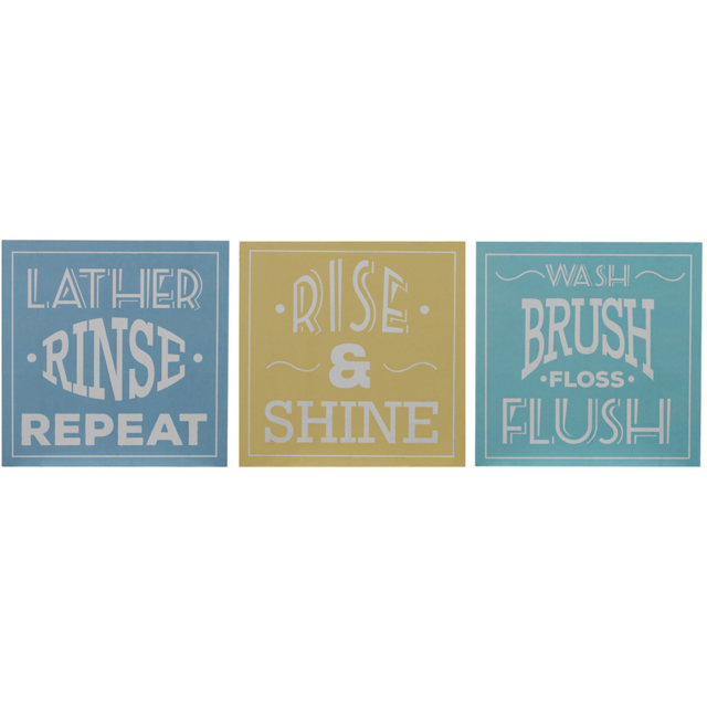 Premier Housewares Bathroom Wall Plaques Set of 3 - image 1