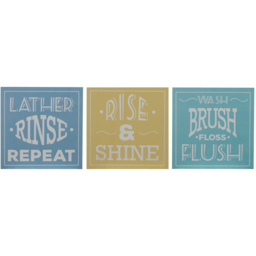 Premier Housewares Bathroom Wall Plaques Set of 3 - thumbnail 1