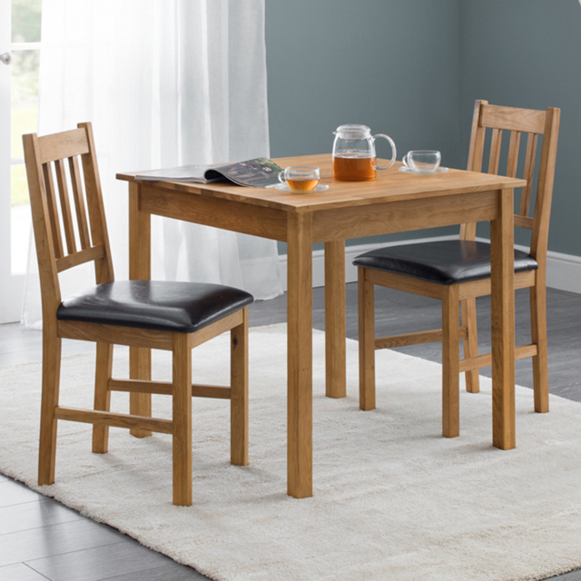 Julian Bowen Coxmoor 2 Seater Oak Square Table Set - image 1