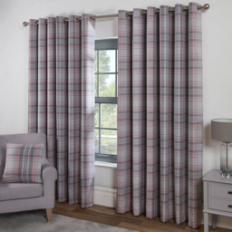 Divante Hatfield Check Blush Blackout Curtain 168 x 137cm