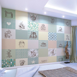 Origin Murals Cranes In Flight Grey Wall Mural - thumbnail 1