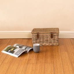 JVL Small Natural Willow Wicker Storage Hamper Basket - thumbnail 2
