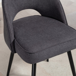 Artemis Home Ashley Set of 2 Charcoal Grey Tufted Dining Chairs - thumbnail 2