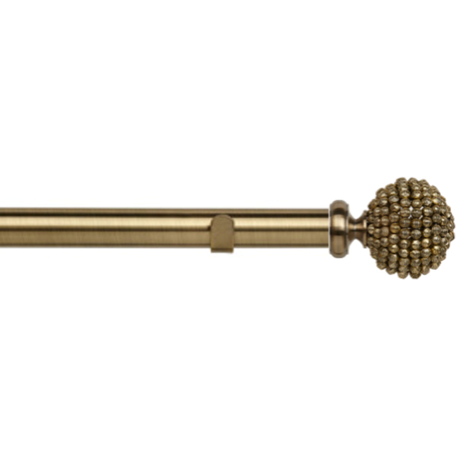 New Edge Blinds Antique Brass Fixed Length Eyelet Metal Curtain Pole Set with Mia Finial 370cm - image 1