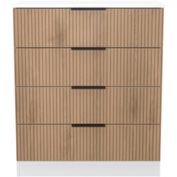 Crowndale Java Slatted Effect White 4 Drawer Chest of Drawers Ready Assembled - thumbnail 2