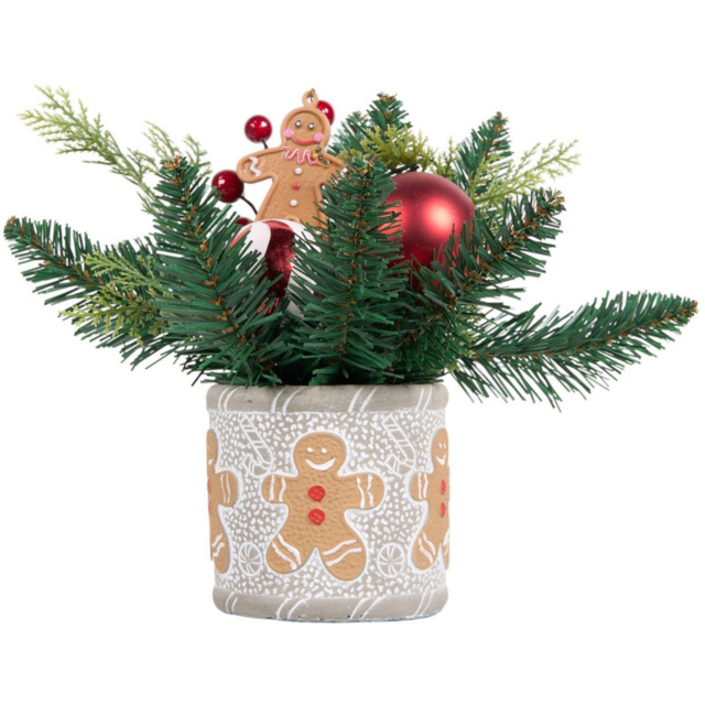 Candy Cane Lane Gingerbread Candy Cane Pot Christmas Decoration 25cm - image 1