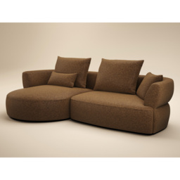 SOLACE+CO Lia 2 Seater Brown Chenille Large Sofa - thumbnail 2