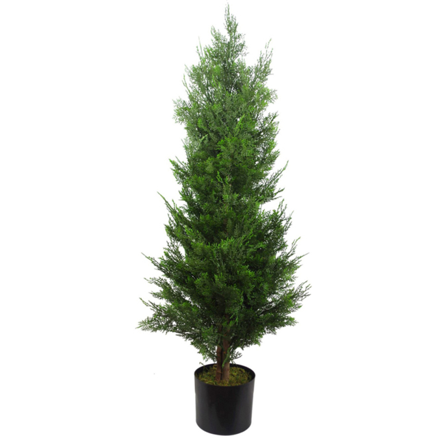Leaf Topiary Cypress Cedar Artificial Tree in Pot 120cm 2 Pack - image 1