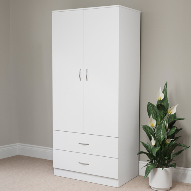 VIDA DESIGNS Riano 2 Door 2 Drawer White Wardrobe - image 1