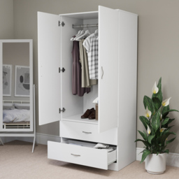 VIDA DESIGNS Riano 2 Door 2 Drawer White Wardrobe - thumbnail 4