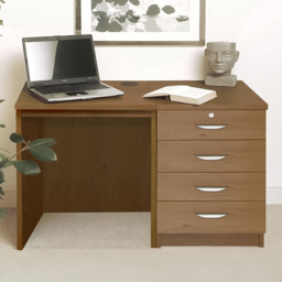 R White Cabinets SET-05-IN-EO 4 Drawer Desk Brown - thumbnail 1