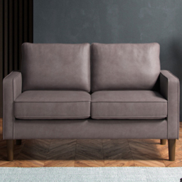 Regan Faux Leather Grey 2 Seater Sofa - thumbnail 1