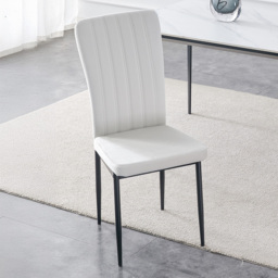 Elle Beige Velvet Effect Plush Padded Dining Chair Set of 2