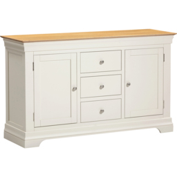 Seconique Bordeaux 2 Door 3 Drawer Ivory and Oak Sideboard - thumbnail 2