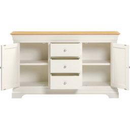 Seconique Bordeaux 2 Door 3 Drawer Ivory and Oak Sideboard - thumbnail 4
