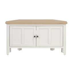 Pembrooke Corner TV Stand - White - thumbnail 3
