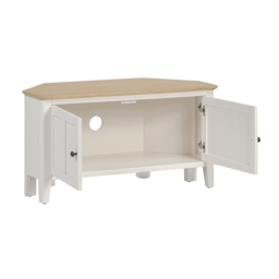 Pembrooke Corner TV Stand - White - thumbnail 2