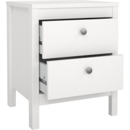 Florence Madrid 2 Drawer White Bedside Table - thumbnail 4
