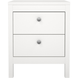 Florence Madrid 2 Drawer White Bedside Table - thumbnail 3