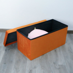 Seville Orange Brushed Velvet Padded Storage Trunk - thumbnail 4