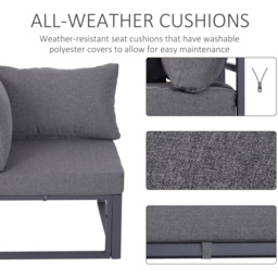 Outsunny 5 Seater Grey Garden Corner Lounge Set - thumbnail 4