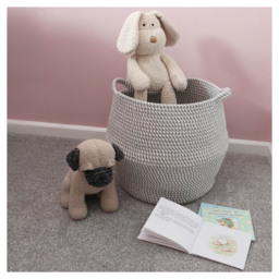 JVL Edison Large Round Belly Cotton Rope Storage - thumbnail 2