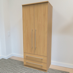 Crowndale Sherwood Modern Oak 2 Door 2 Drawer Wardrobe - thumbnail 1