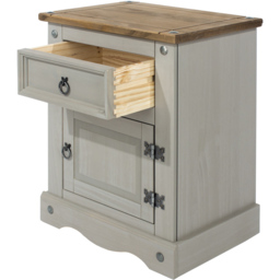 Core Products Corona Single Door Single Drawer Grey Bedside Table - thumbnail 4
