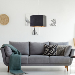 Lighting Collection Grey Hexagon Shade - thumbnail 2