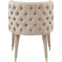 Premier Housewares Villi Beige Velvet Tufted Curved Dining Chair - thumbnail 4