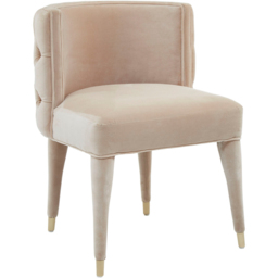Premier Housewares Villi Beige Velvet Tufted Curved Dining Chair - thumbnail 2