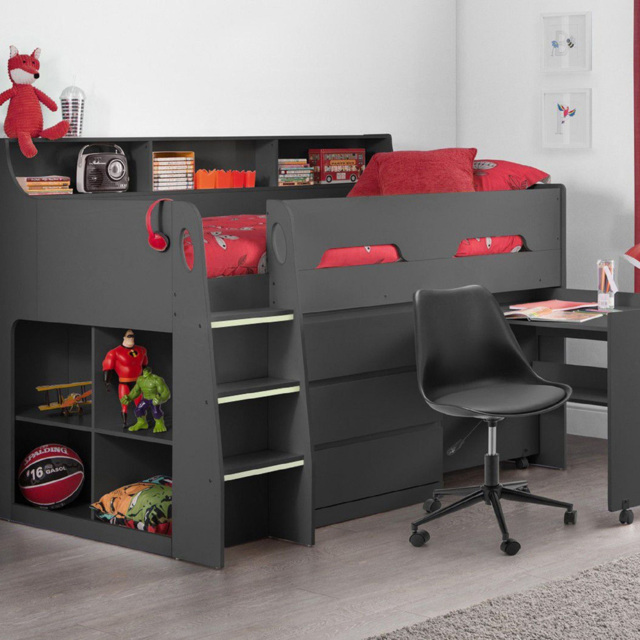Julian Bowen Jupiter Anthracite Mid Sleeper with Storage - image 1