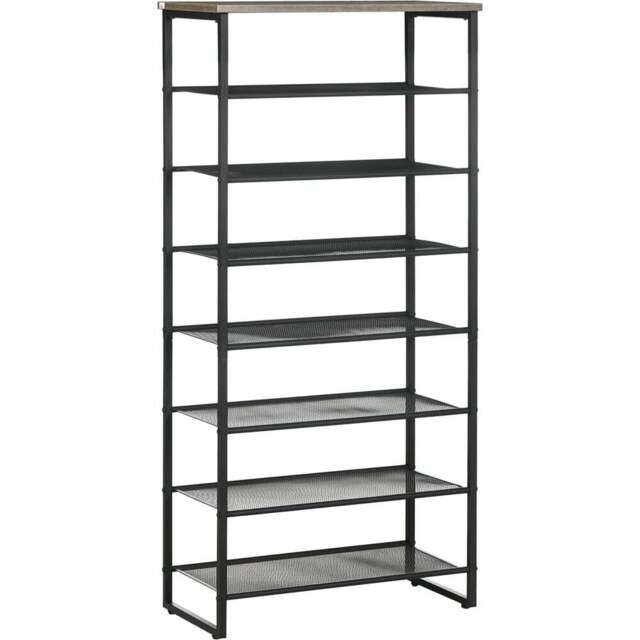 Portland 8 Tier Black and Grey Shoe Rack - image 1