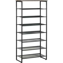 Portland 8 Tier Black and Grey Shoe Rack
