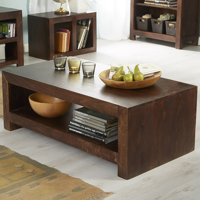 Brooklyn Nihash Toko Single Shelf Large Dark Mango Coffee Table - image 1
