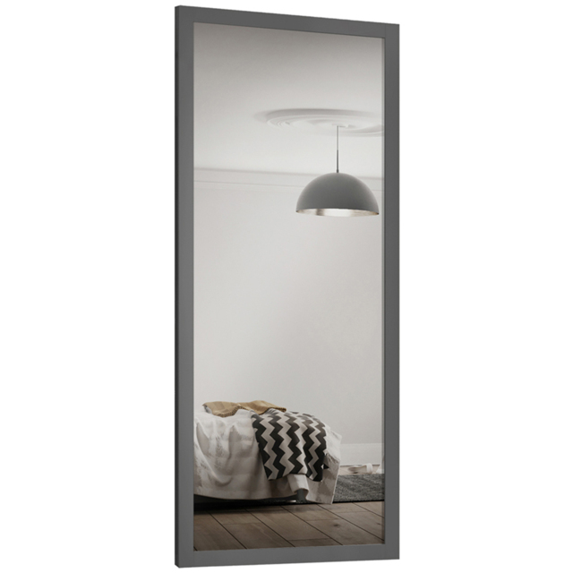 Spacepro Shaker 3 Panel Graphite Frame Mirror Sliding Door 2220 x 610mm - image 1