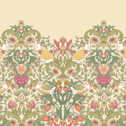 Origin Murals Birds Fruit and Foliage Gold Wall Mural - thumbnail 2