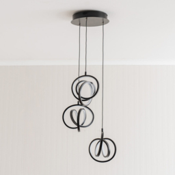 ValueLights Infinity Loop Twirl Cluster Drop Black Integrated LED Ceiling Light - thumbnail 4